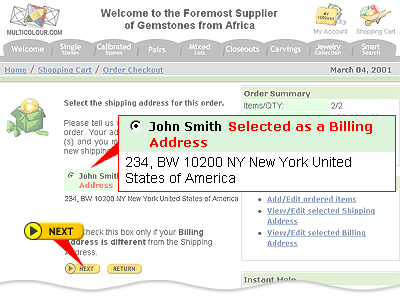 Select your shipping and billing address