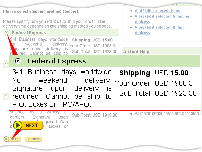 Select your shipping  method