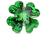 Tsavorite Carving Cloverleaf Moderately to Heavily included